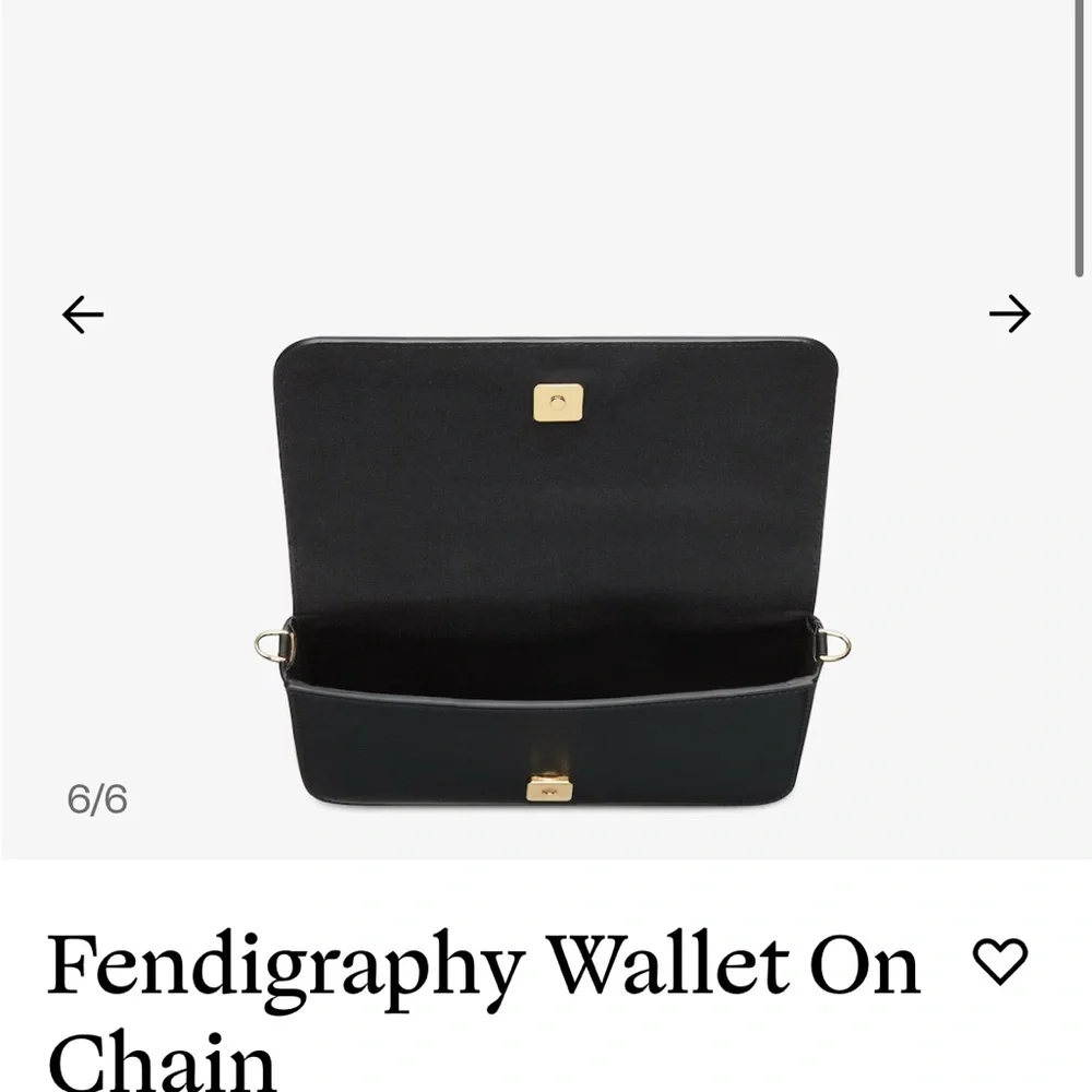 Fendi Black Wallet with Gold Chain - Picture 4 of 12